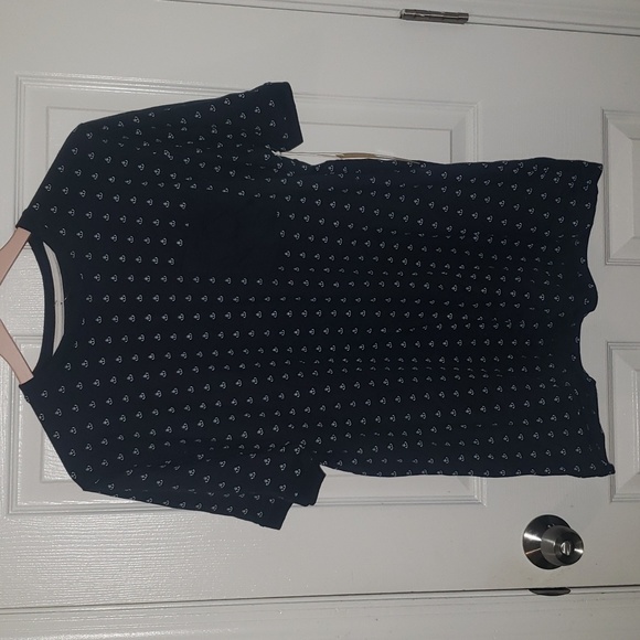 Mens sailor pocket  shirt navy blue with with anchor print.  Size large - Picture 1 of 4